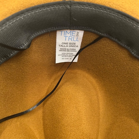 Women's Time and Tru Hat One Size Adjustable Fedora Soft Felt Wide Brim - Picture 7 of 7